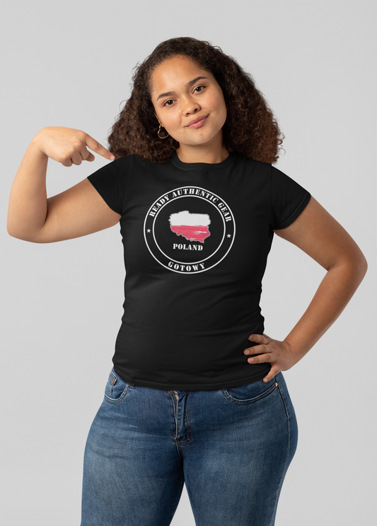 Womens Poland Ready Authentic Gear  T-shirt